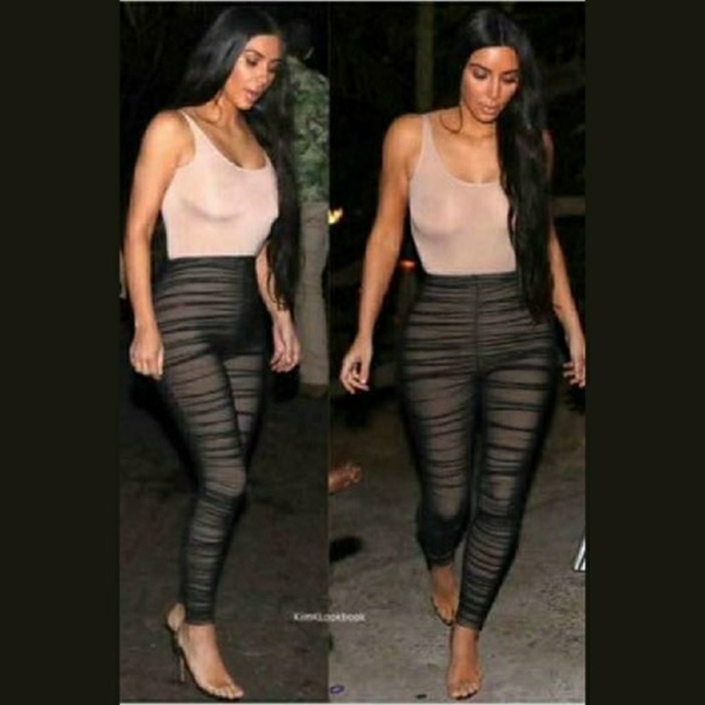 Ruched High-Waisted Pants